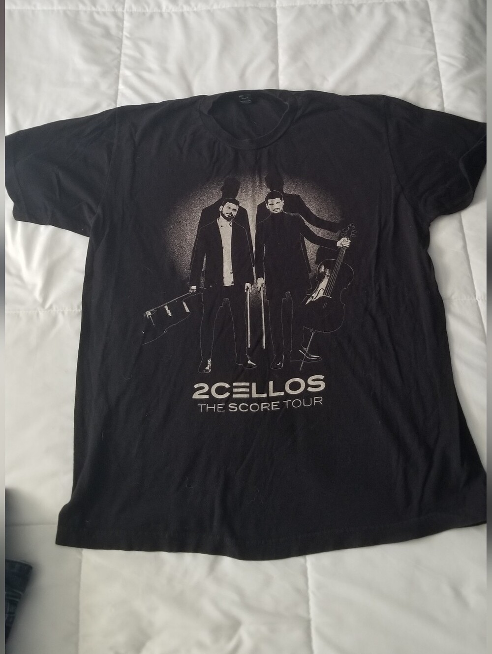 2CELLOS The Score Tour 2018 black T-shirt Graphic Tee L.